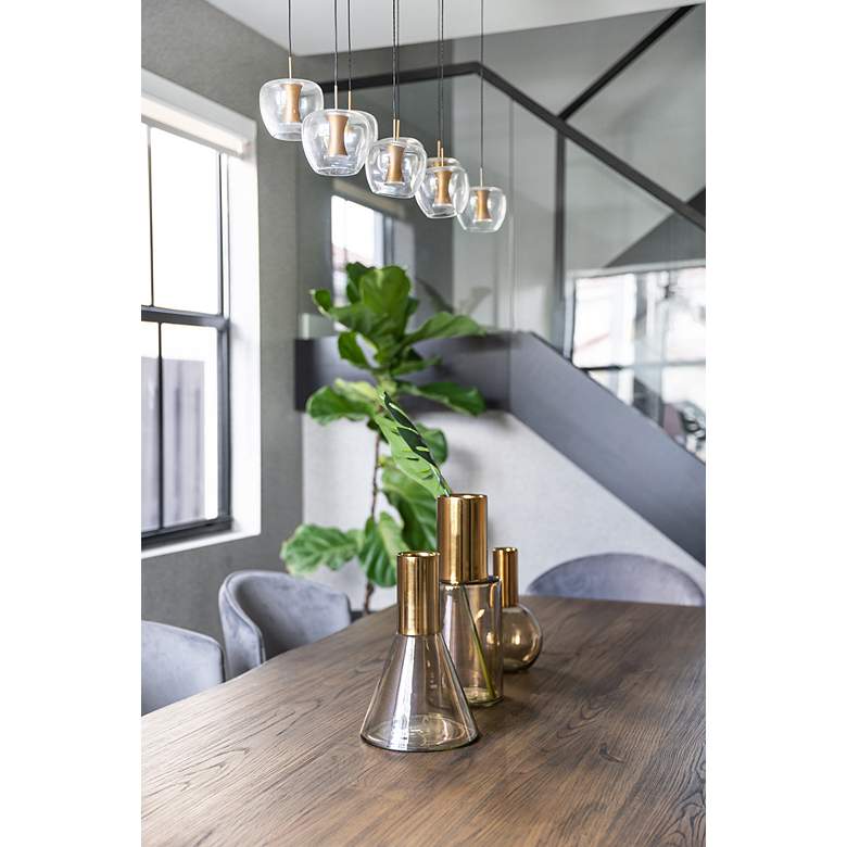 Image 6 Newton 38 1/2"W Black Gold Linear LED Multi-Light Pendant more views