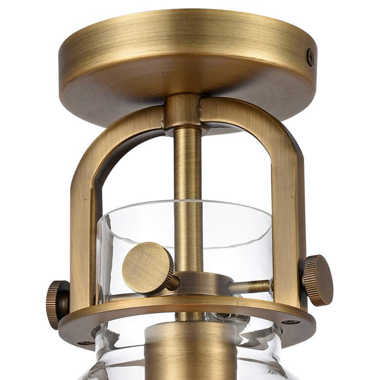 Newton 8&quot; Wide Brushed Brass Dome Glass Ceiling Light more views