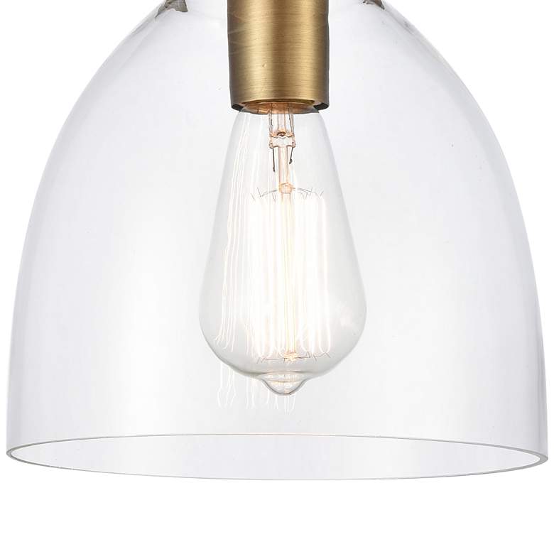 Image 3 Newton 8" Wide Brushed Brass Dome Glass Ceiling Light more views