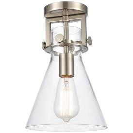 Newton 8"W Satin Nickel Truncated Cone Glass Ceiling Light Newton 8"W Satin Nickel Truncated Cone Glass Ceiling Light