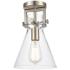 Newton 8"W Satin Nickel Truncated Cone Glass Ceiling Light