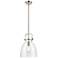 Newton Bell 10" LED Mini Pendant - Brushed Satin Nickel - Clear