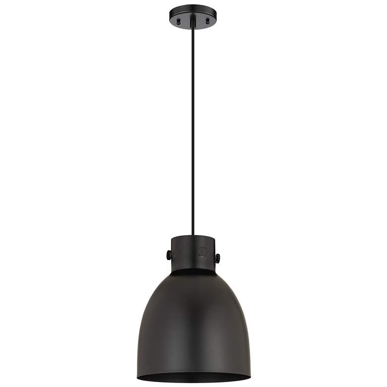 Image 1 Newton Bell 10" Wide Matte Black Mini Pendant