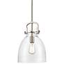2_Newton Bell 10" Wide Satin Nickel Steel Mini Pendant