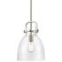 Newton Bell 10" Wide Satin Nickel Steel Mini Pendant