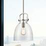 1_Newton Bell 10" Wide Satin Nickel Steel Mini Pendant