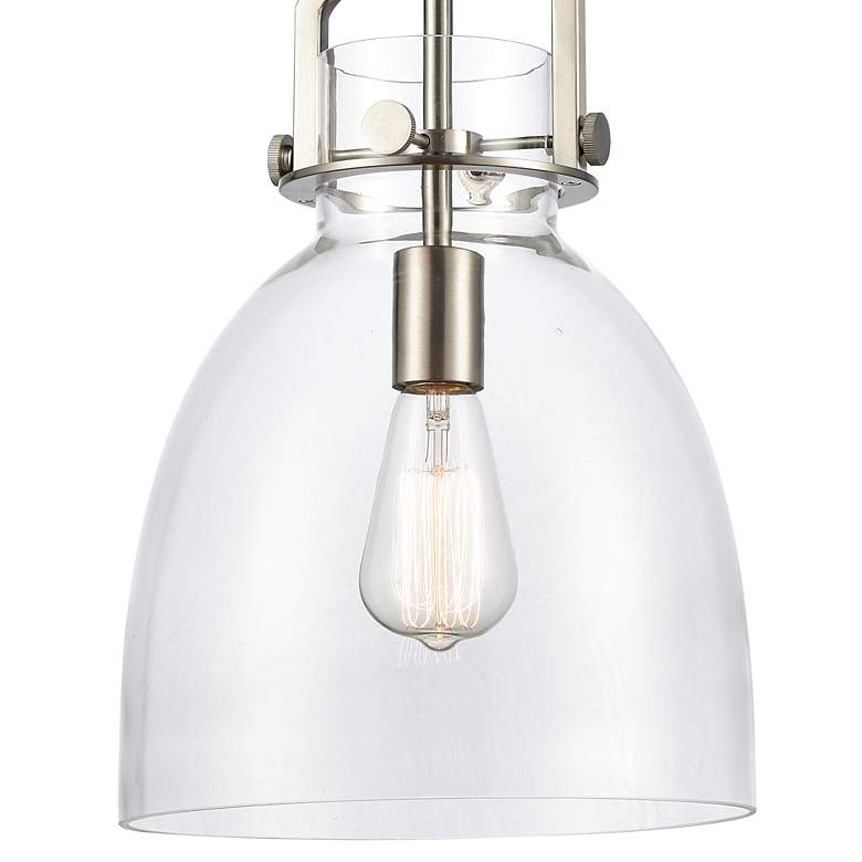Image 3 Newton Bell 10" Wide Satin Nickel Steel Mini Pendant more views
