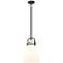 Newton Bell 10" Wide Stem Hung Matte Black Pendant With White Shade