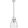 Newton Bell 10" Wide Stem Hung Polished Nickel Pendant With Seedy Shad