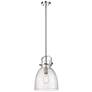 Newton Bell 10" Wide Stem Hung Polished Nickel Pendant With Seedy Shad