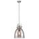 Newton Bell 10" Wide Stem Hung Satin Nickel Pendant With Smoke Shade