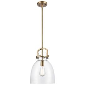 Newton Bell 10"W Brushed Brass Mini Pendant w/ Clear Glass Newton Bell 10"W Brushed Brass Mini Pendant w/ Clear Glass
