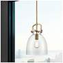 2_Newton Bell 10"W Brushed Brass Mini Pendant w/ Clear Glass more views