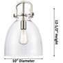 3_Newton Bell 10"W Brushed Brass Mini Pendant w/ Clear Glass more views