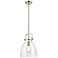 Newton Bell 10"W Brushed Nickel Mini Pendant w/ Clear Shade