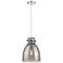 Newton Bell 10"W Polished Nickel Cord Hung Pendant With Plated Smoke S