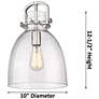 2_Newton Bell 10"W Satin Nickel Stem Arched Pendant With Mercury Shade more views
