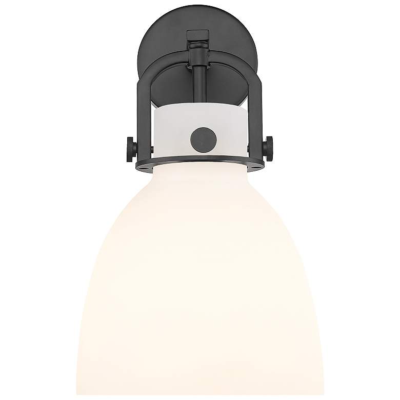Image 2 Newton Bell 14.5" High Matte Black Sconce With Matte White Glass Shade more views