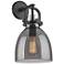 Newton Bell 14.5" High Matte Black Sconce With Smoke Shade
