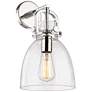 Newton Bell 14.5" High Polished Nickel Sconce With Seedy Shade