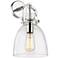 Newton Bell 14.5" High Polished Nickel Sconce With Seedy Shade