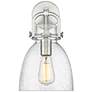 Newton Bell 14.5" High Satin Nickel Sconce With Seedy Shade