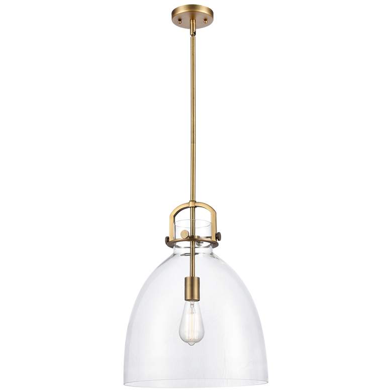 Image 1 Newton Bell 14" Wide Brass Clear Glass Pendant Light