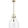 Newton Bell 14" Wide Brushed Brass Stem Hung Pendant Light