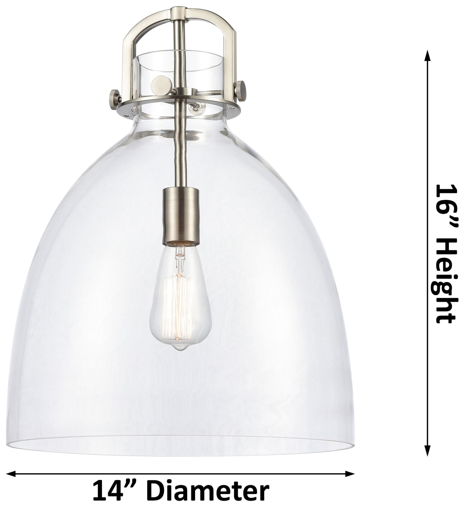 Image 2 Newton Bell 14" Wide Stem Hung Brushed Brass Pendant With White Shade more views