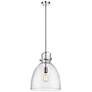Newton Bell 14" Wide Stem Hung Polished Nickel Pendant With Seedy Shad