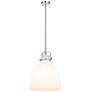 Newton Bell 14" Wide Stem Hung Polished Nickel Pendant With White Shad