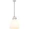 Newton Bell 14" Wide Stem Hung Polished Nickel Pendant With White Shad