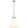 Newton Bell 14" Wide Stem Hung Satin Nickel Pendant With White Shade