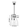 4_Newton Bell 14"W Matte Black and Clear Glass Pendant Light more views
