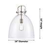 5_Newton Bell 14"W Matte Black and Clear Glass Pendant Light more views