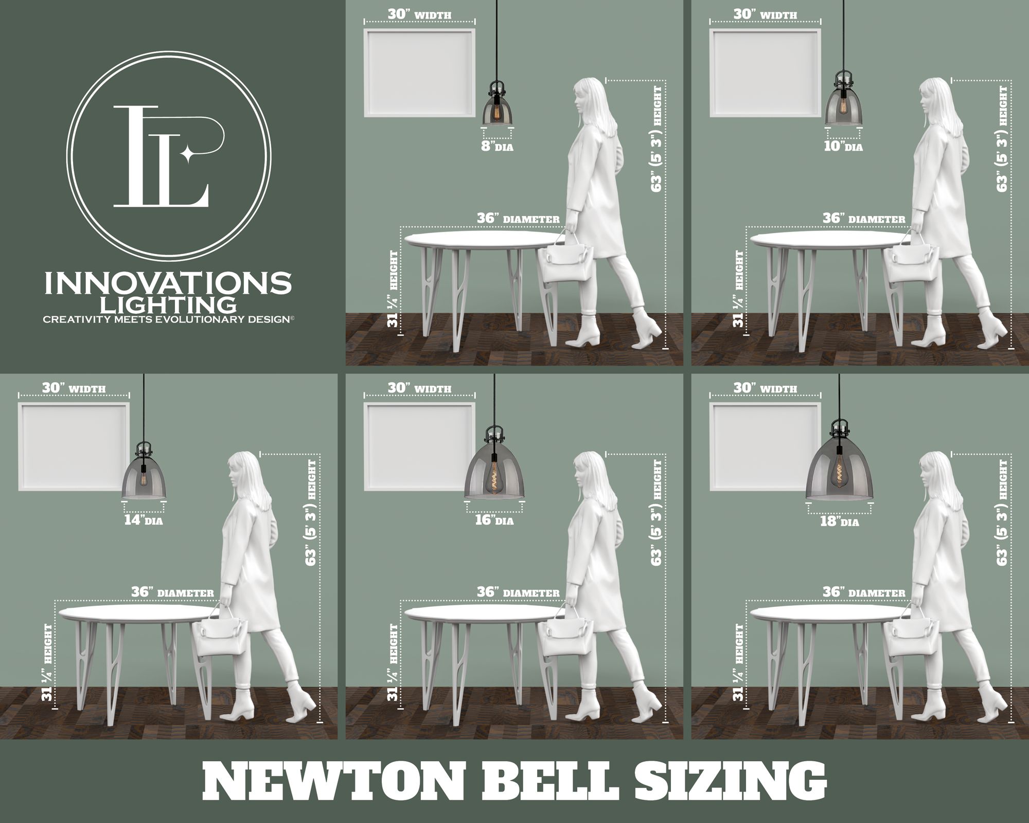 Image 6 Newton Bell 14"W Matte Black and Clear Glass Pendant Light more views