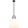 Newton Bell 14"W Matte Black and White Glass Pendant Light
