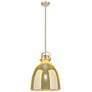 1_Newton Bell 14"W Champagne Stem Arched Pendant With Mercury Shade