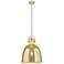 Newton Bell 14"W Champagne Stem Arched Pendant With Mercury Shade