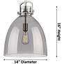 2_Newton Bell 14"W Champagne Stem Arched Pendant With Mercury Shade more views