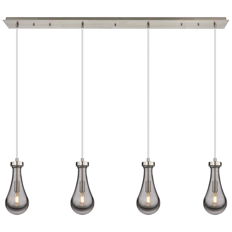 Image 1 Newton Bell 15.5 inch Wide 3 Light Brushed Brass Multi Pendant With Seedy 