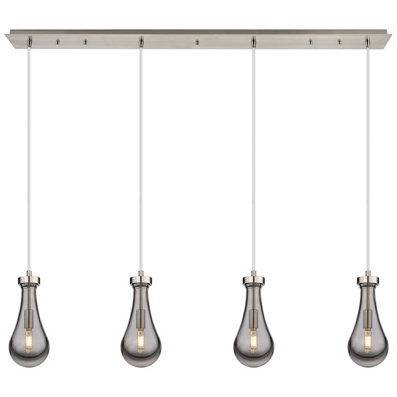 Image 1 Newton Bell 15.5" Wide 3 Light Brushed Brass Multi Pendant With Seedy