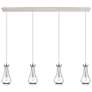 Newton Bell 15.5" Wide 3 Light Matte Black Multi Pendant With Seedy Sh