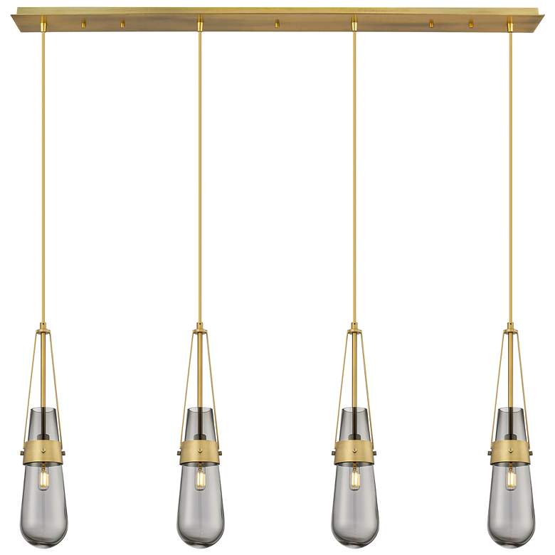 Image 1 Newton Bell 15.5" Wide 3 Light Polished Nickel Multi Pendant w/ Seedy