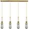 Newton Bell 15.5" Wide 3 Light Polished Nickel Multi Pendant w/ Seedy