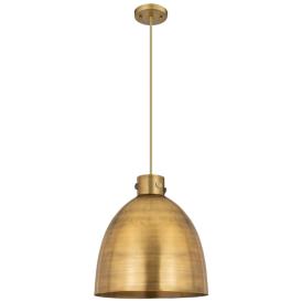Newton Bell 16" Wide Brushed Brass Corded Pendant With Brushed Brass S Newton Bell 16" Wide Brushed Brass Corded Pendant With Brushed Brass S