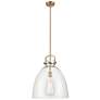 Newton Bell 16" Wide Brushed Brass Downrod Hung Pendant Light