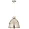 Newton Bell 16" Wide Satin Nickel Cord Hung Pendant With Satin Nickel 