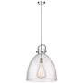 Newton Bell 16" Wide Stem Hung Polished Nickel Pendant With Seedy Shad