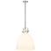 Newton Bell 16" Wide Stem Hung Polished Nickel Pendant With White Shad